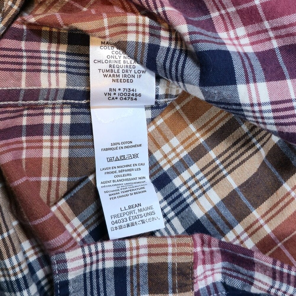 LL Bean Signature Men's Long-Sleeve Plaid Shirt Size M - Picture 6 of 7